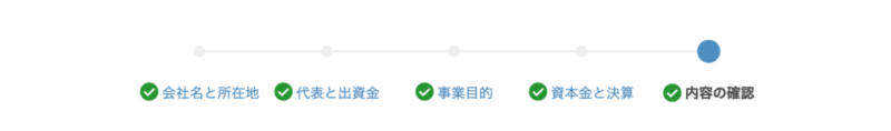 マネーフォワード 会社設立の会社設立に必要な情報の入力画面